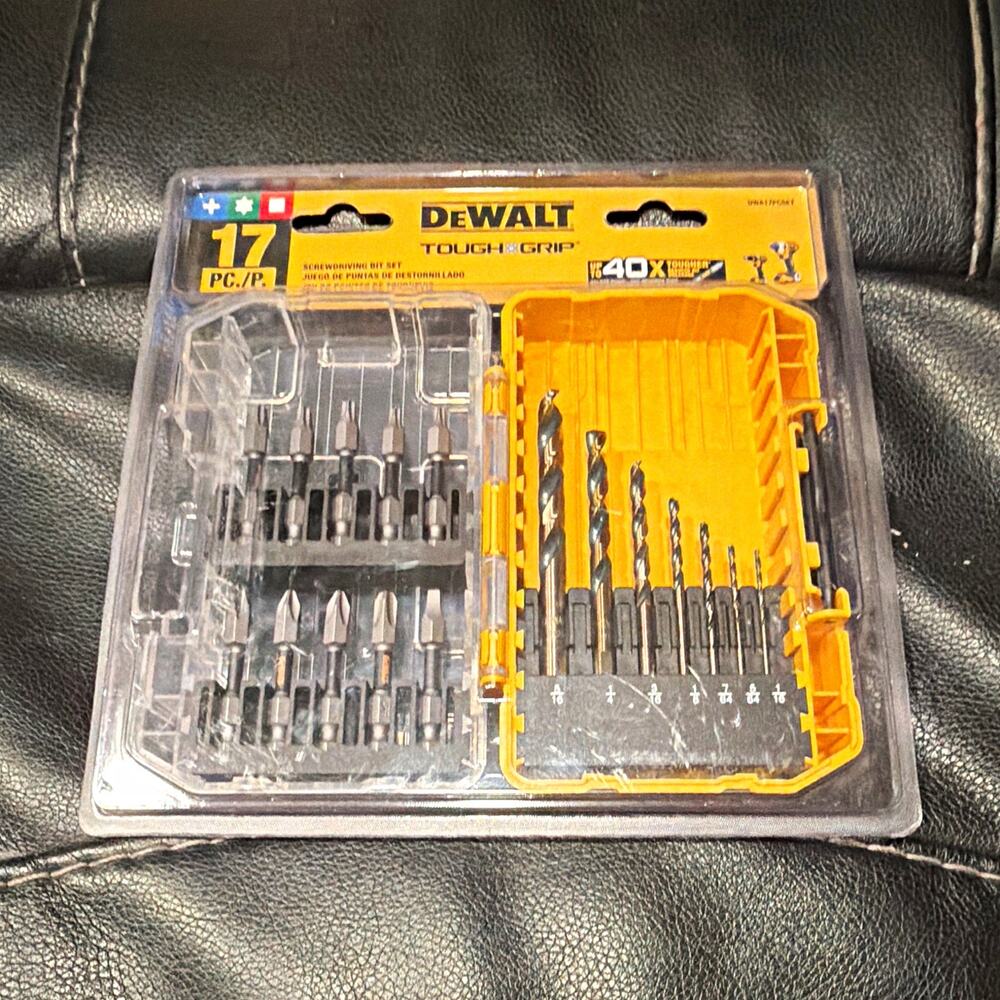 DEWALT TOUGH GRIP 17-Pc Drill/Driver Bit Set with Drill Bits, Case DWA1710MF